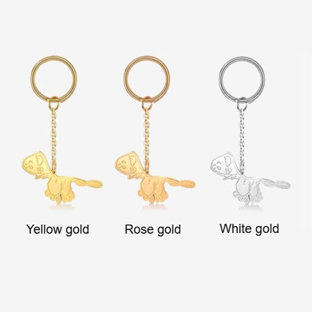 Children's Painting Custom Silver Keychain