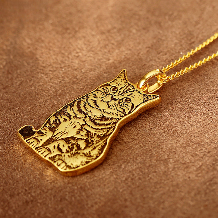 Kitten Dog Pet Photoes Custom Silver Men's and Women's Necklaces