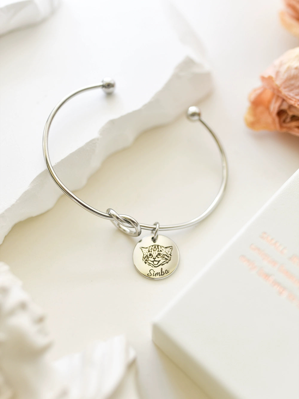 Customized Cat and Dog Pet Avatar Commemorative Opening Titanium Steel Bracelet