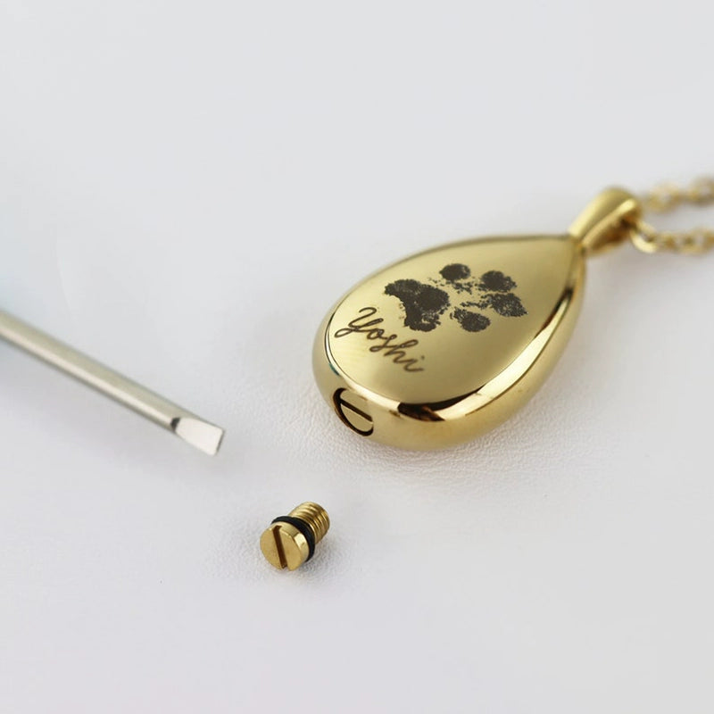 Pet Souvenirs Necklace Customized Engraved Photos Text Blessings Bone Ash Hair Necklace