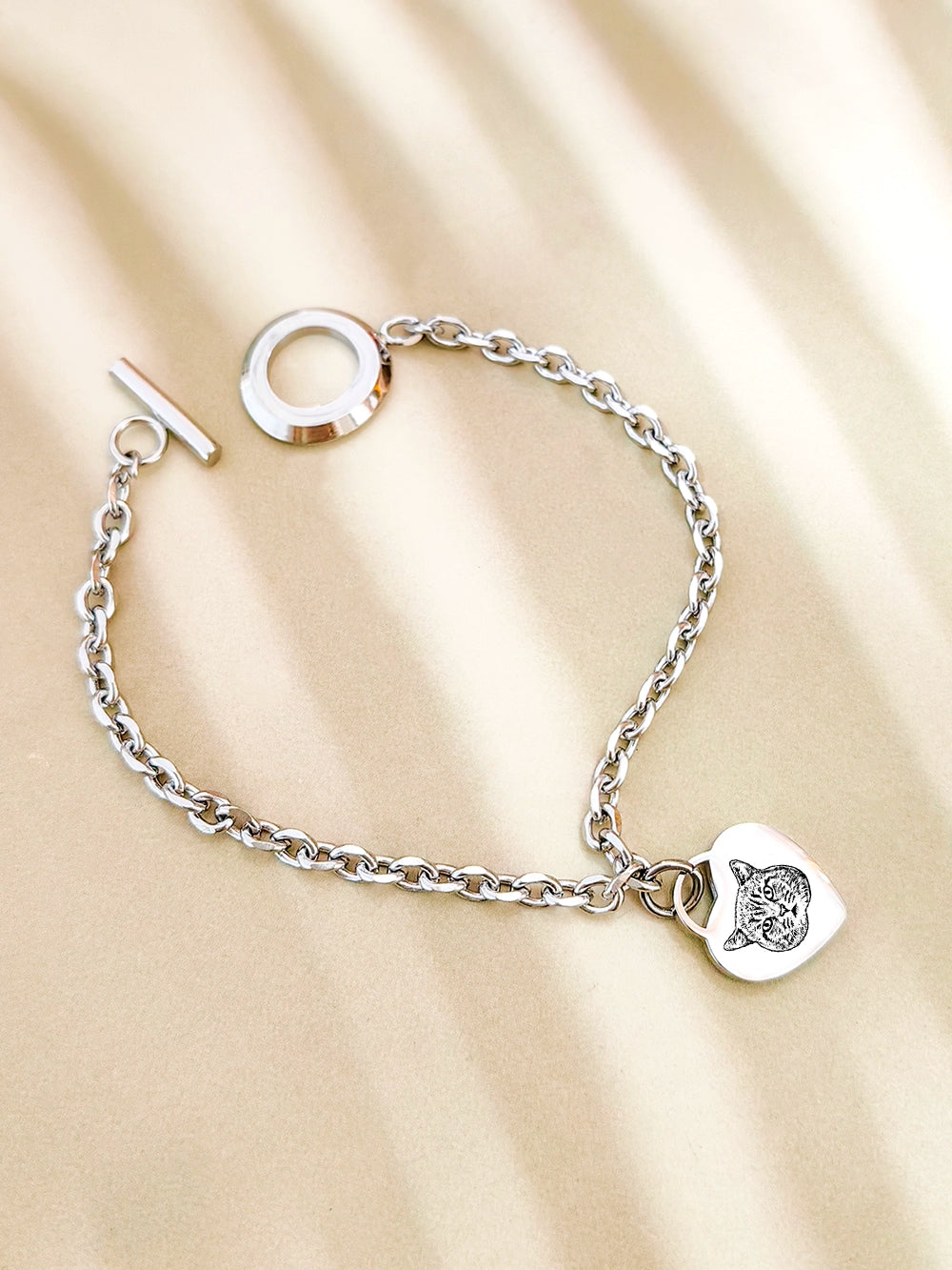 Pet Avatar Custom Titanium Steel Toggle Bracelet