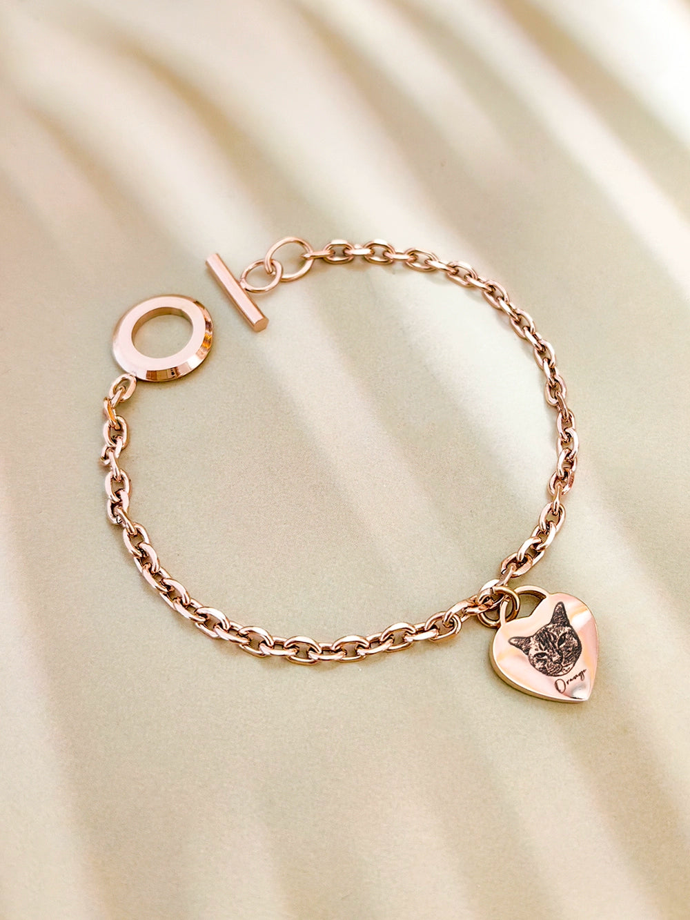 Pet Avatar Custom Titanium Steel Toggle Bracelet