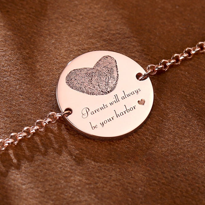 Baby Hand and Footprints Round Brand Silver Bracelet