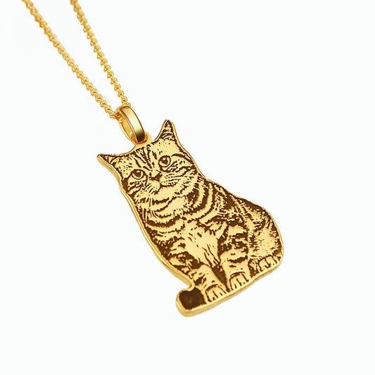 Kitten Dog Pet Photoes Custom Silver Men's and Women's Necklaces