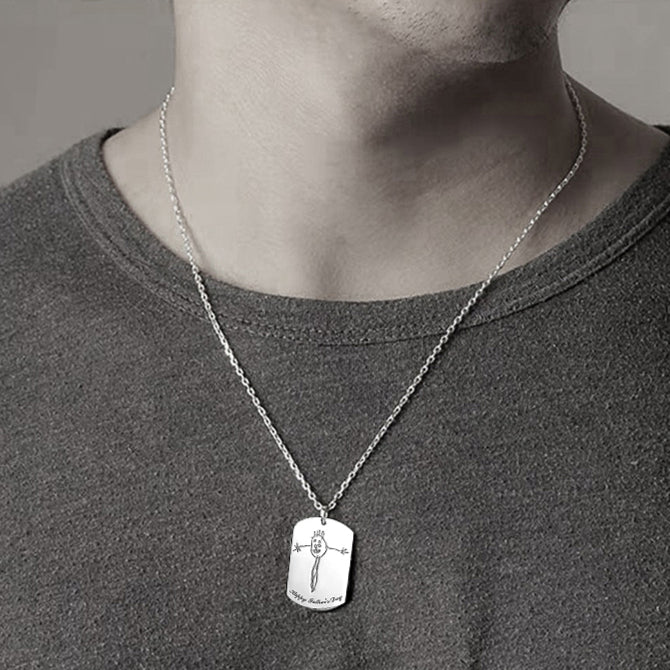 Kids Graffiti Custom Sterling Silver Men's Pendant