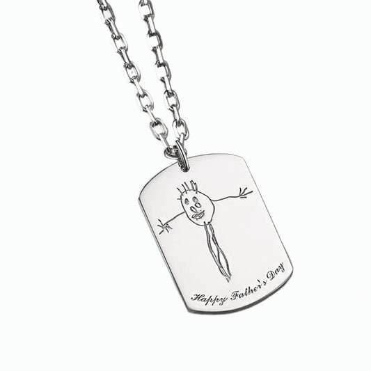 Kids Graffiti Custom Sterling Silver Men's Pendant